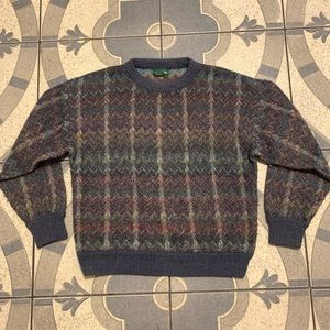 Vintage Multicolored Acrylic Knit Crewneck Sweater